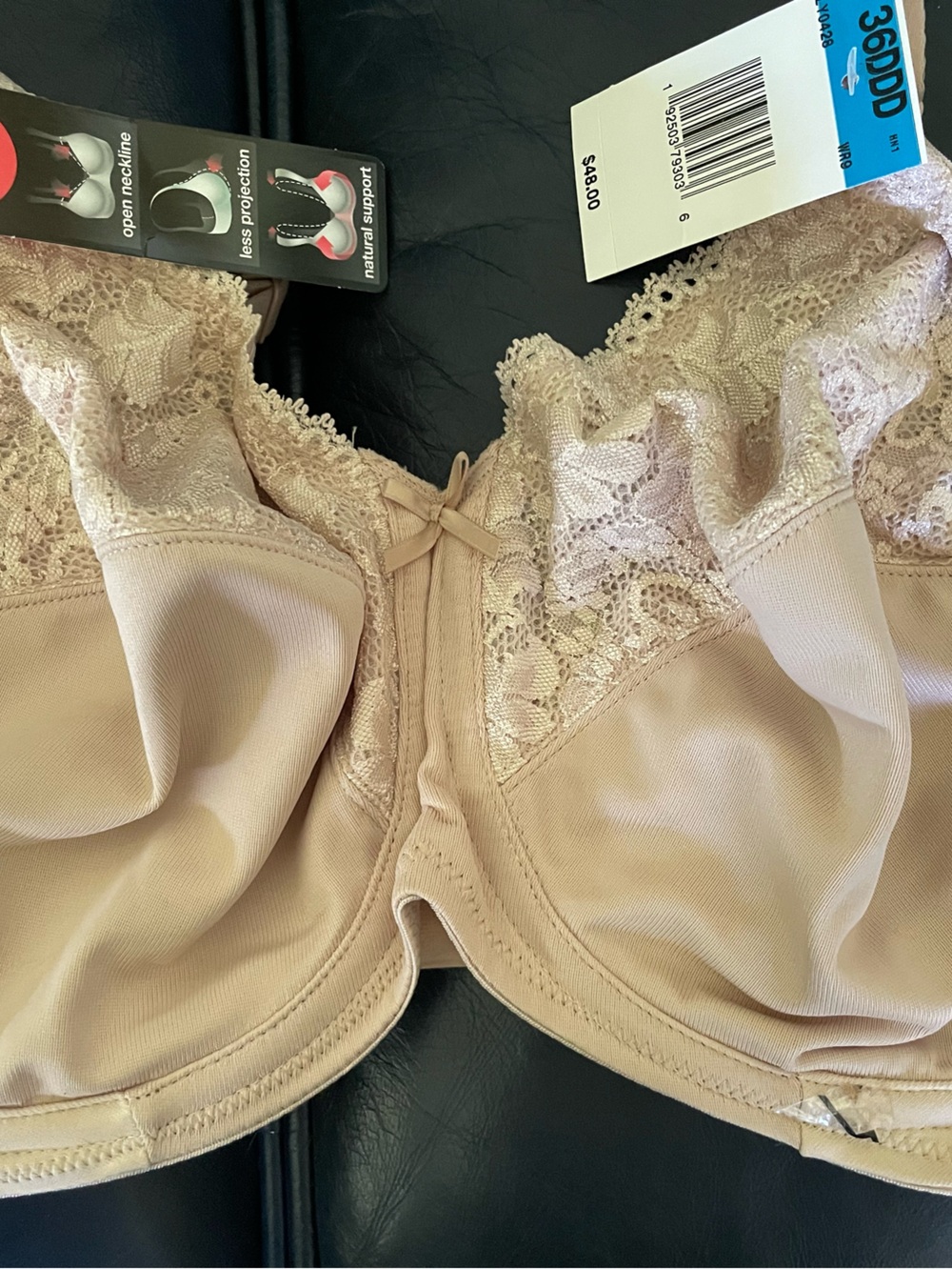 Lily Lace Trim Underwire Bra - Nude Blush
